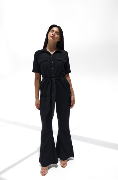 Button Down, Flared Pants Unique Andrea Boilersuit