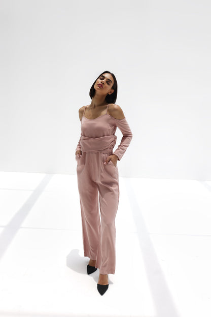 Off the Shoulder Long Sleeve Valentina Jumpsuit