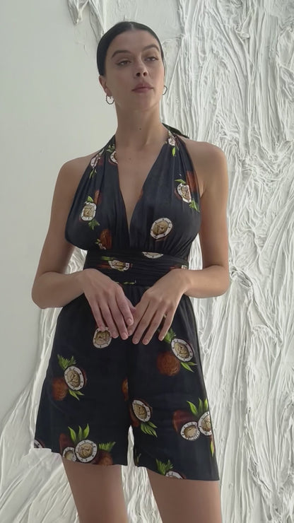 Silk Multi-Wear Gigi Mini Playsuit in Coconut Silk